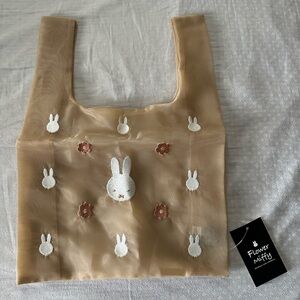 Flower Miffy Organza Embroidered Bag Pink/Beige